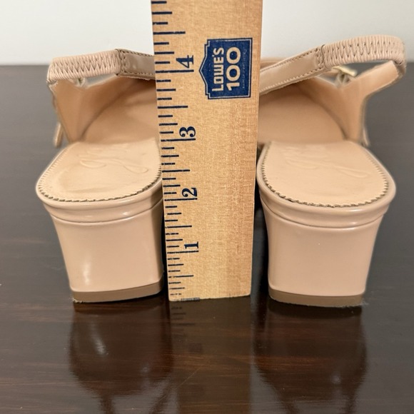 J. Crew Layla Slingback Mary Jane‎ Heels  Spazzolato Leather Size 8 Blush Beige - Picture 7 of 10